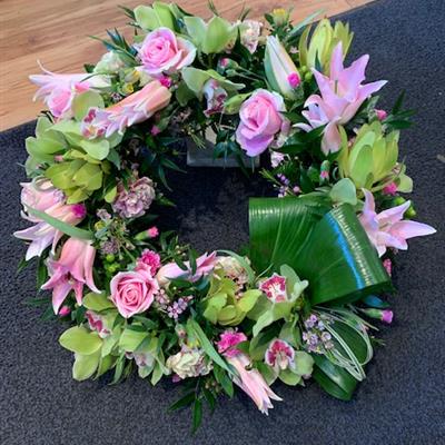 Bespoke Lily and orchid wreath