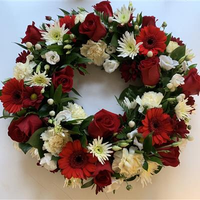 Reds and Creams wreath