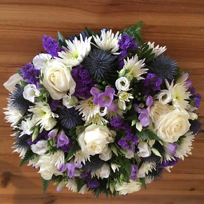 Blues, purples and lilac posy pad