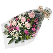Funeral flowers in Cellophane-Pinks