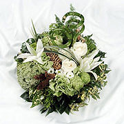 Textured Green and White Posy