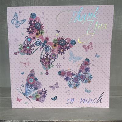 Butterfly design thank you card